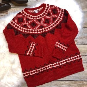 J JILL NWT Windham Fair Isle Pull Over Red M